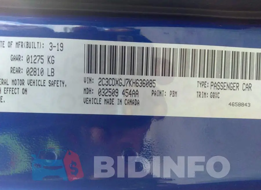 2C3CDXGJ7KH636085 Photo# 9