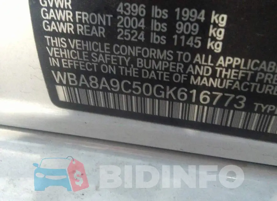 WBA8A9C50GK616773 Photo# 9