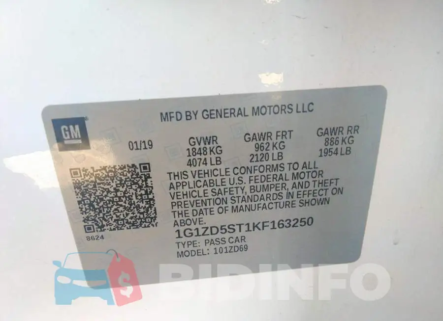 1G1ZD5ST1KF163250 Photo# 9