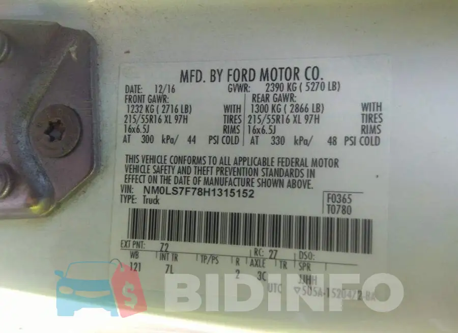NM0LS7F78H1315152 Photo# 9
