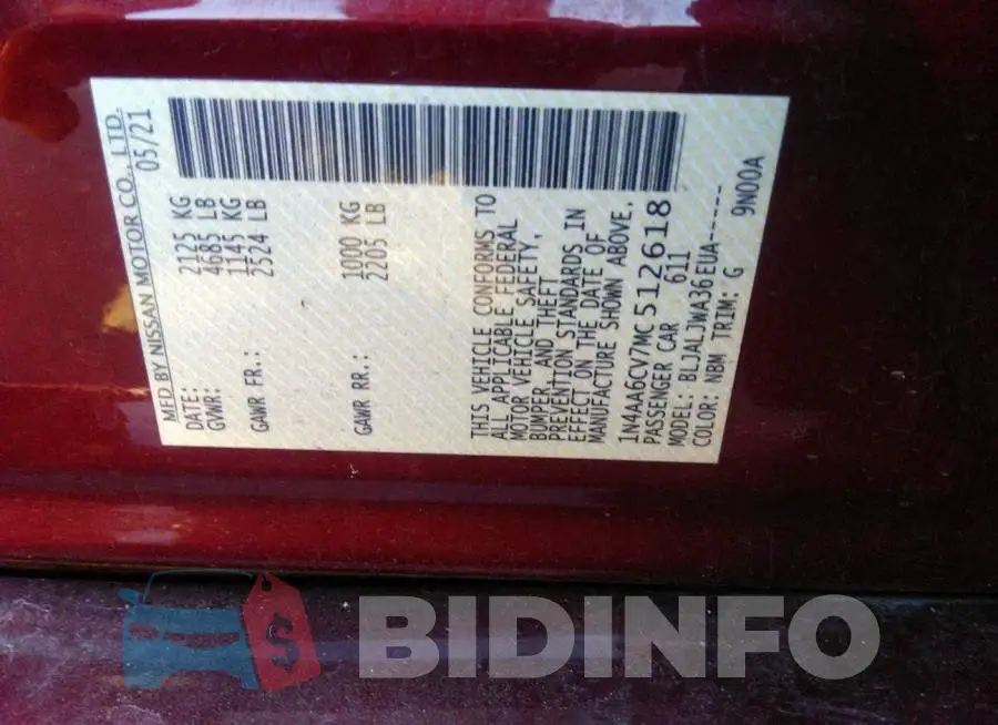 1N4AA6CV7MC512618 Photo# 9