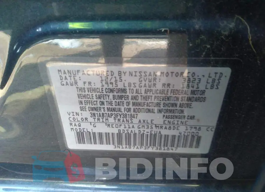 3N1AB7AP3FY381847 Photo# 9