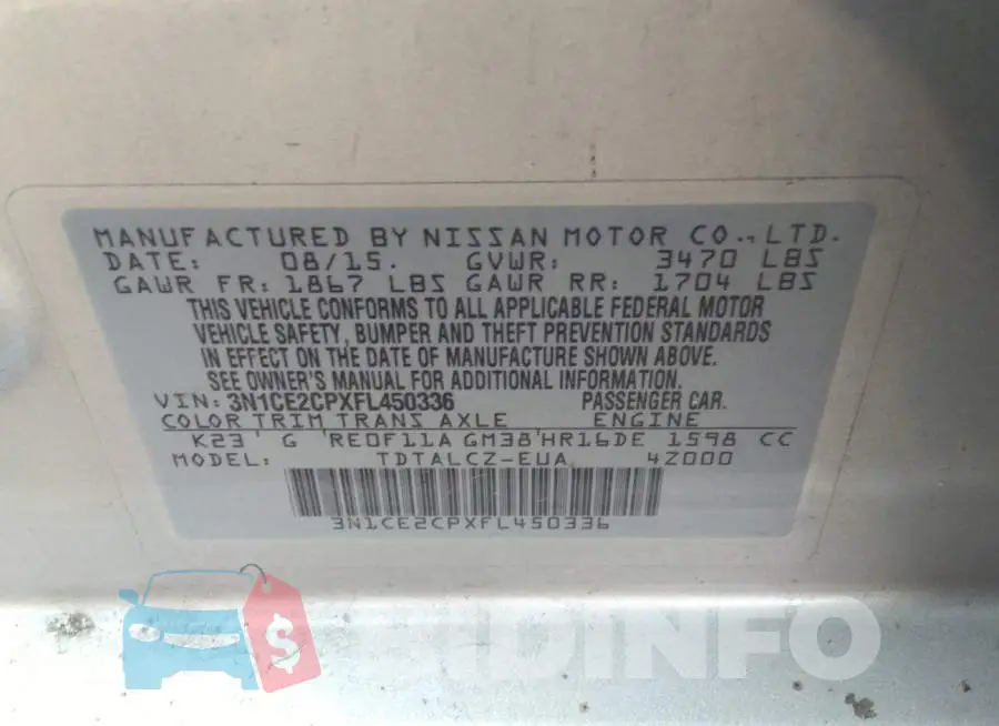 3N1CE2CPXFL450336 Photo# 9
