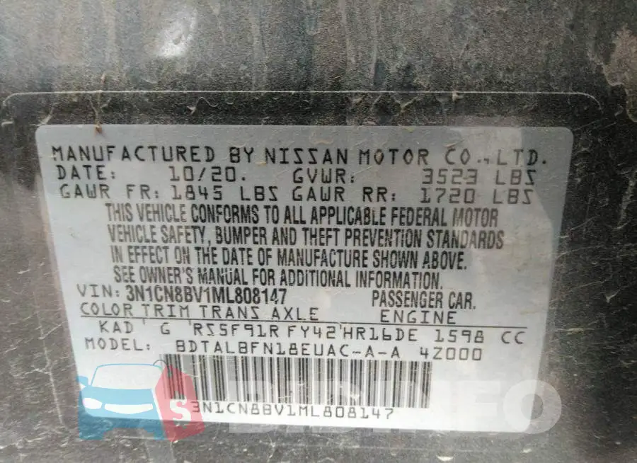 3N1CN8BV1ML808147 Photo# 9