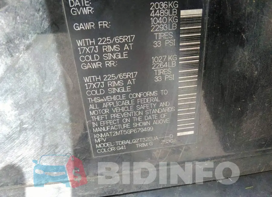 KNMAT2MT5GP679499 Photo# 9