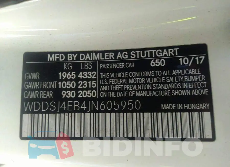 WDDSJ4EB4JN605950 Photo# 9