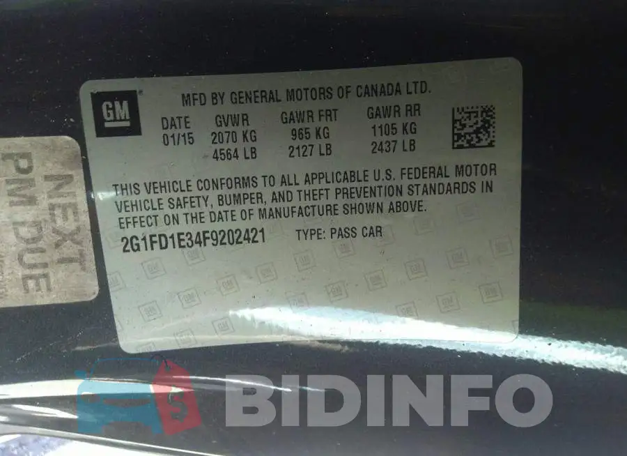 2G1FD1E34F9202421 Photo# 9