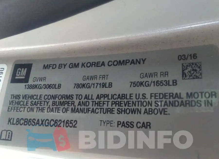 KL8CB6SAXGC621652 Photo# 9