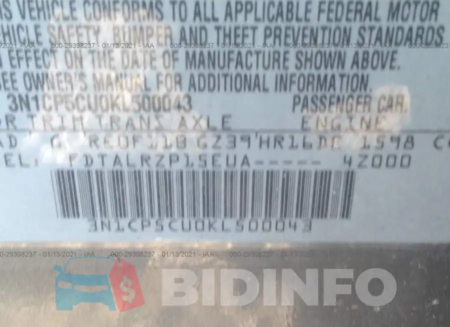 3N1CP5CU0KL500043 Photo# 9