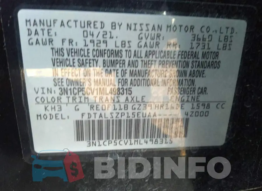 3N1CP5CV1ML498315 Photo# 9