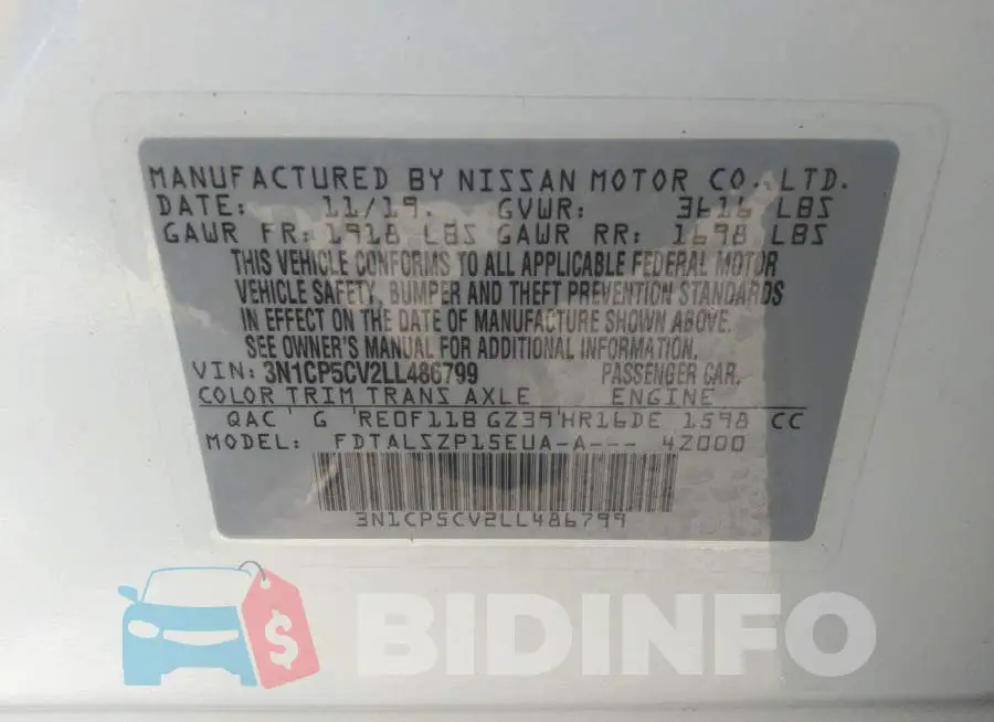 3N1CP5CV2LL486799 Photo# 9