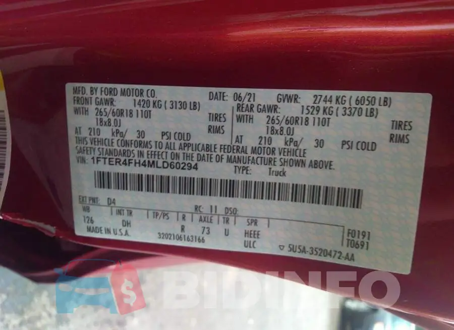 1FTER4FH4MLD60294 Photo# 9