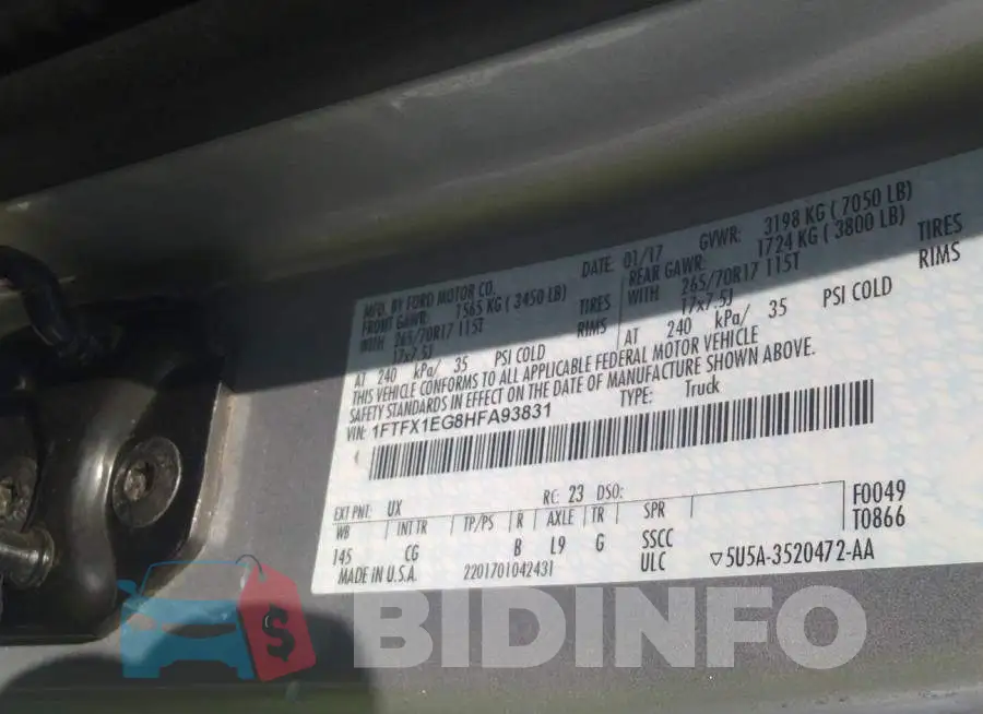 1FTFX1EG8HFA93831 Photo# 9