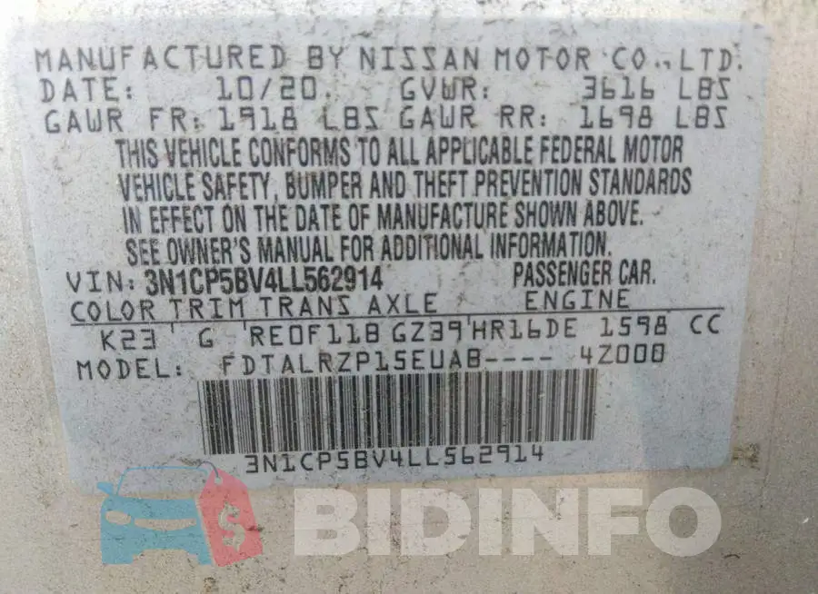 3N1CP5BV4LL562914 Photo# 9