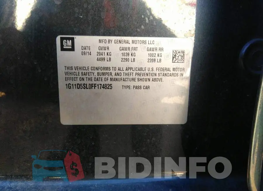 1G11D5SL0FF174825 Photo# 9