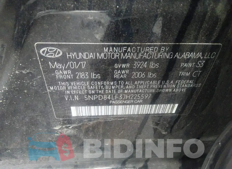 5NPD84LF3JH225597 Photo# 9