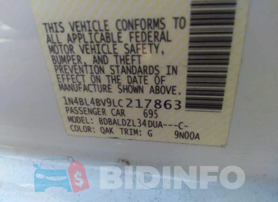 1N4BL4BV9LC217863 Photo# 9