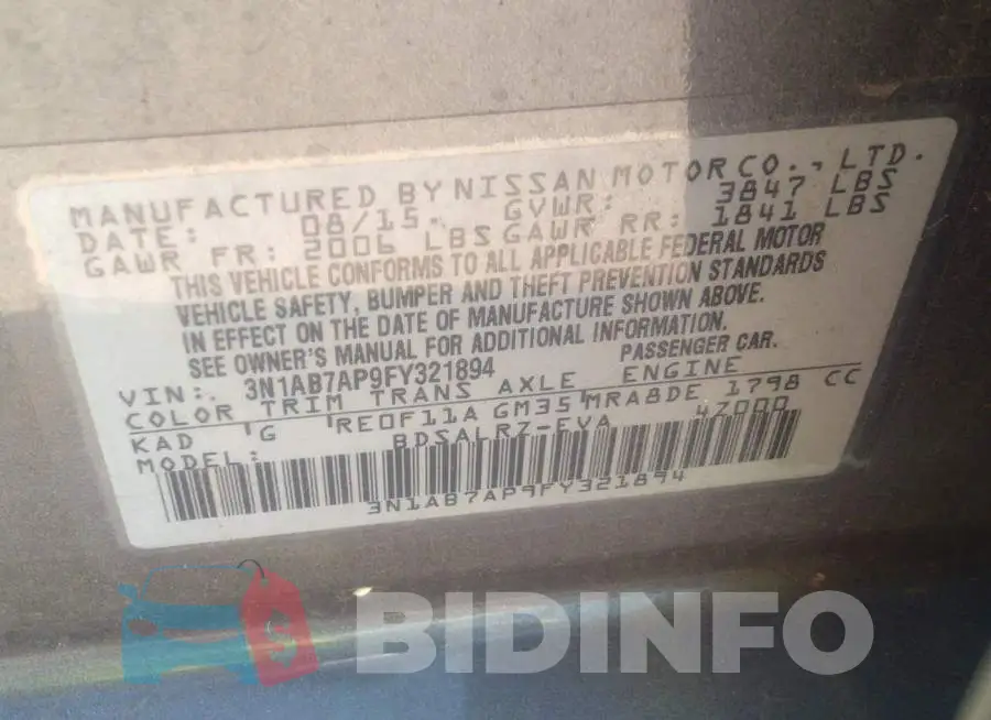 3N1AB7AP9FY321894 Photo# 9