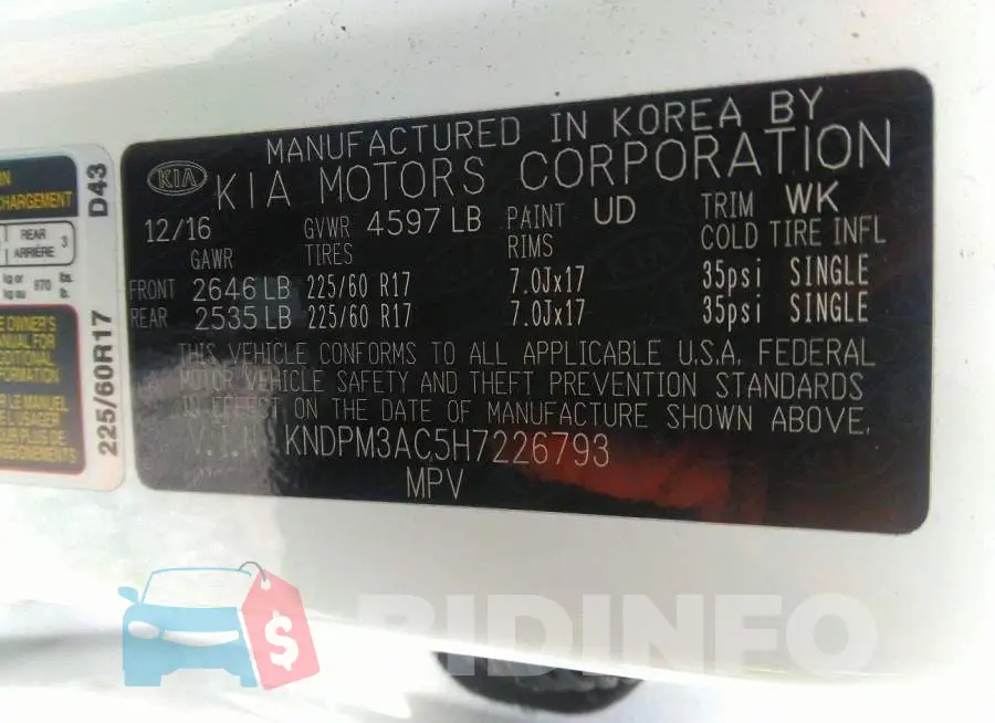 KNDPM3AC5H7226793 Photo# 9