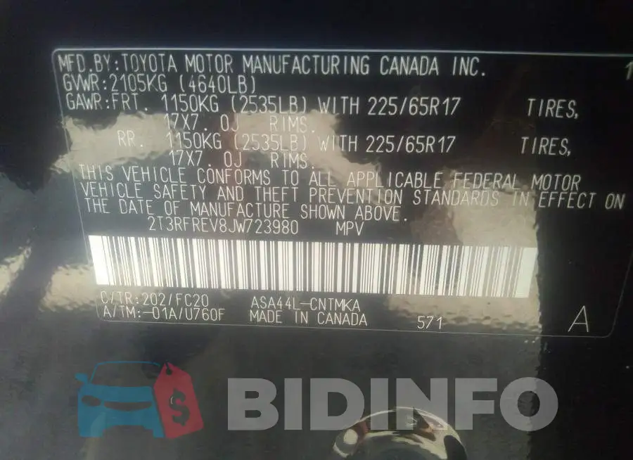 2T3RFREV8JW723980 Photo# 9
