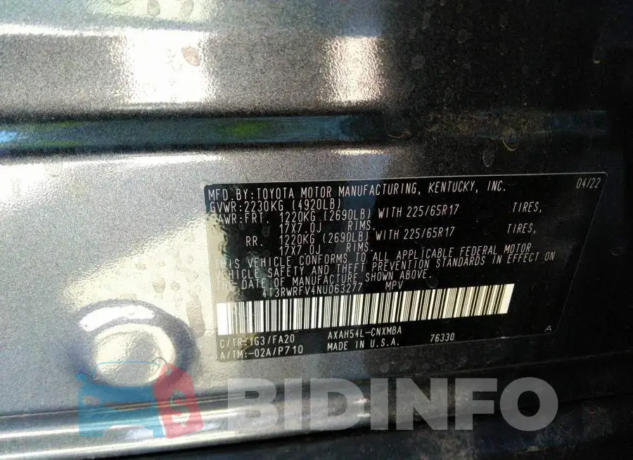4T3RWRFV4NU063277 Photo# 9