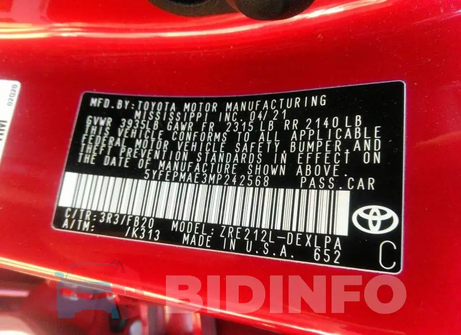 5YFEPMAE3MP242568 Photo# 9
