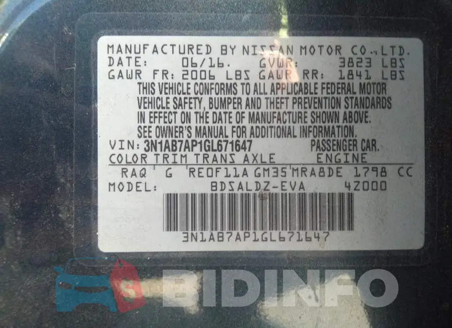 3N1AB7AP1GL671647 Photo# 9