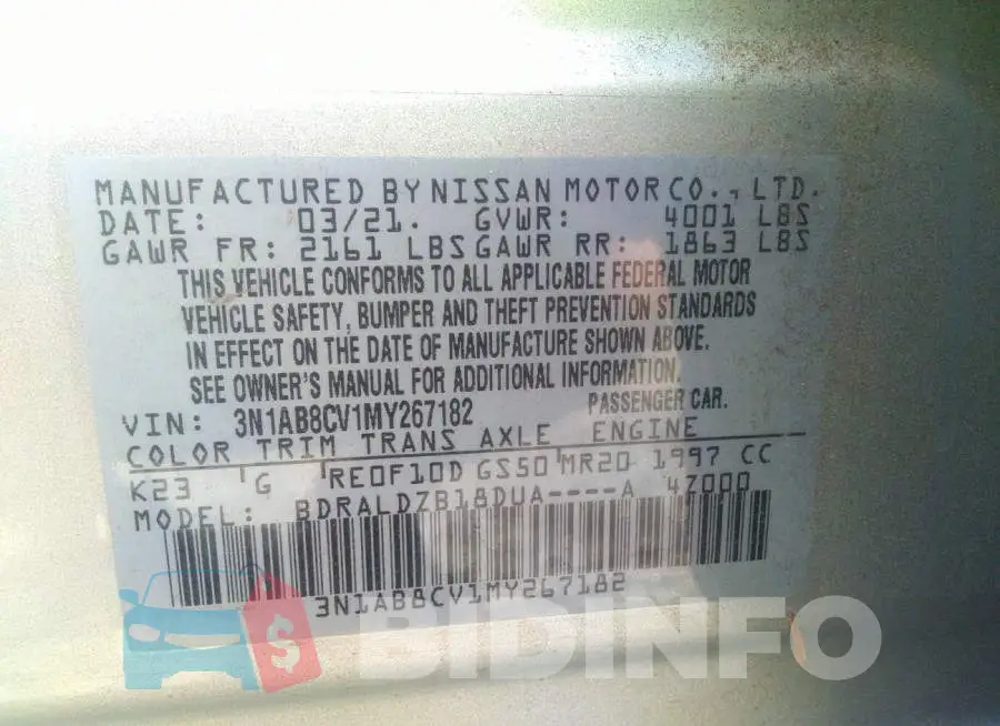 3N1AB8CV1MY267182 Photo# 9