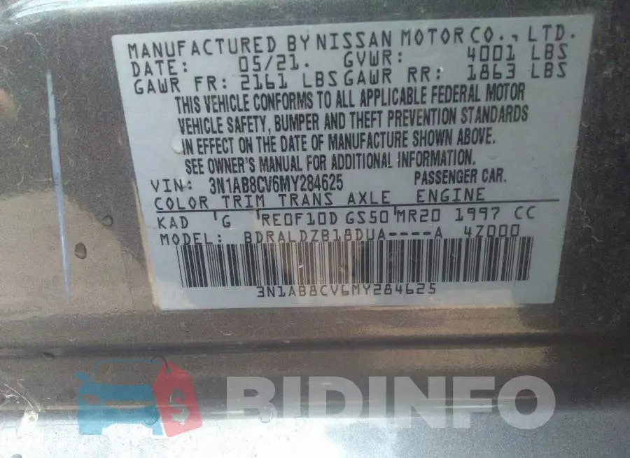 3N1AB8CV6MY284625 Photo# 8