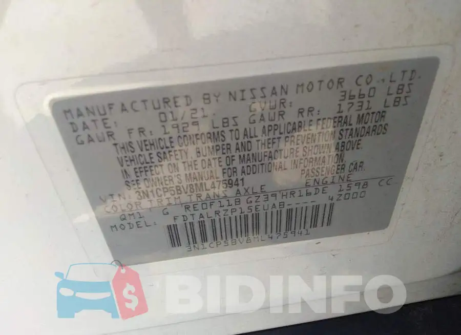 3N1CP5BV8ML475941 Photo# 9