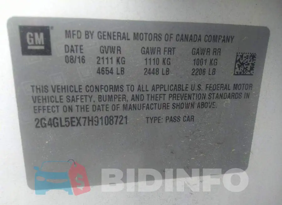 2G4GL5EX7H9108721 Photo# 9