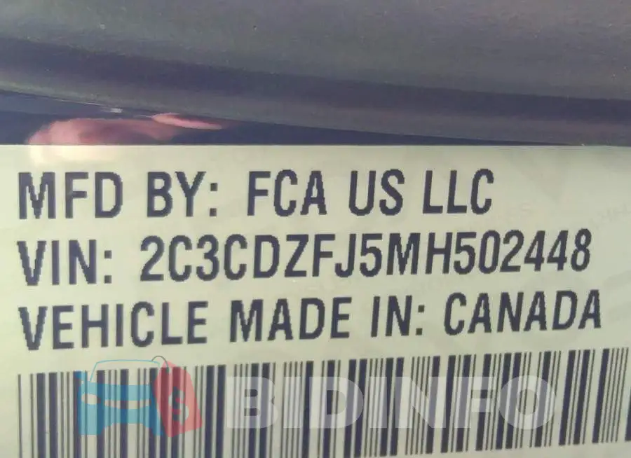 2C3CDZFJ5MH502448 Photo# 9
