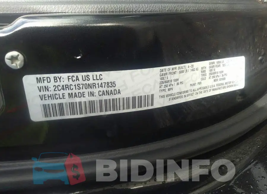 2C4RC1S70NR147835 Photo# 9