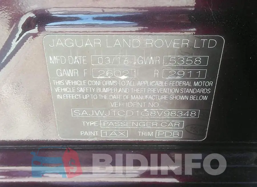 SAJWJ1CD1G8V98348 Photo# 9