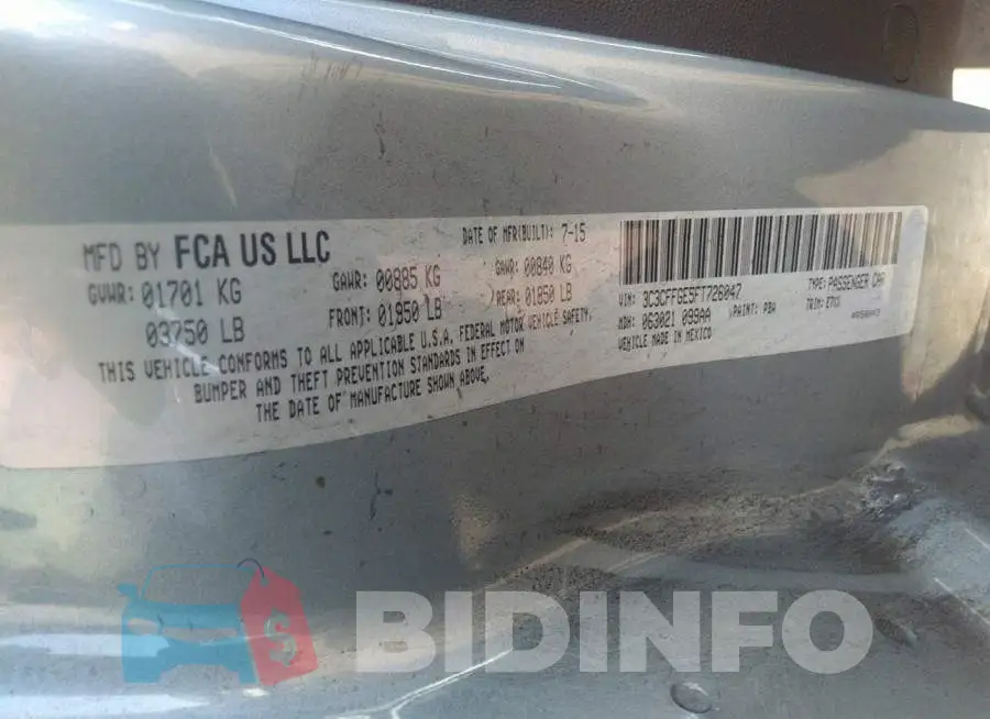 3C3CFFGE5FT726047 Photo# 9