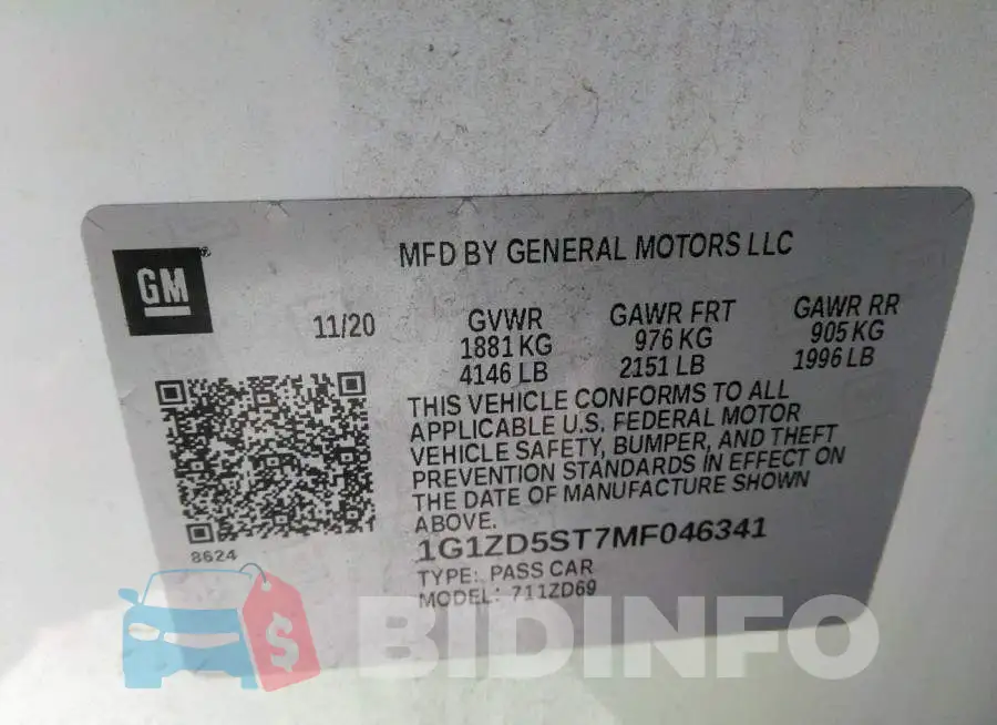 1G1ZD5ST7MF046341 Photo# 9