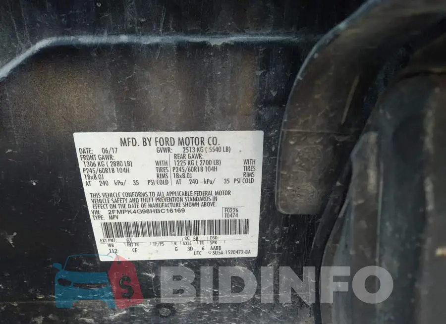 2FMPK4G98HBC16169 Photo# 9