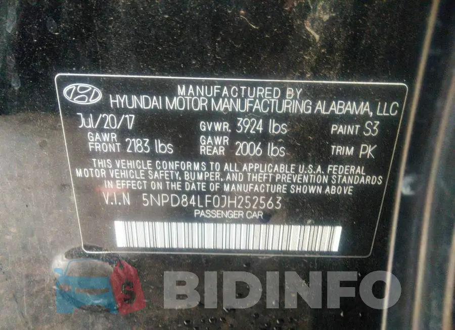 5NPD84LF0JH252563 Photo# 9