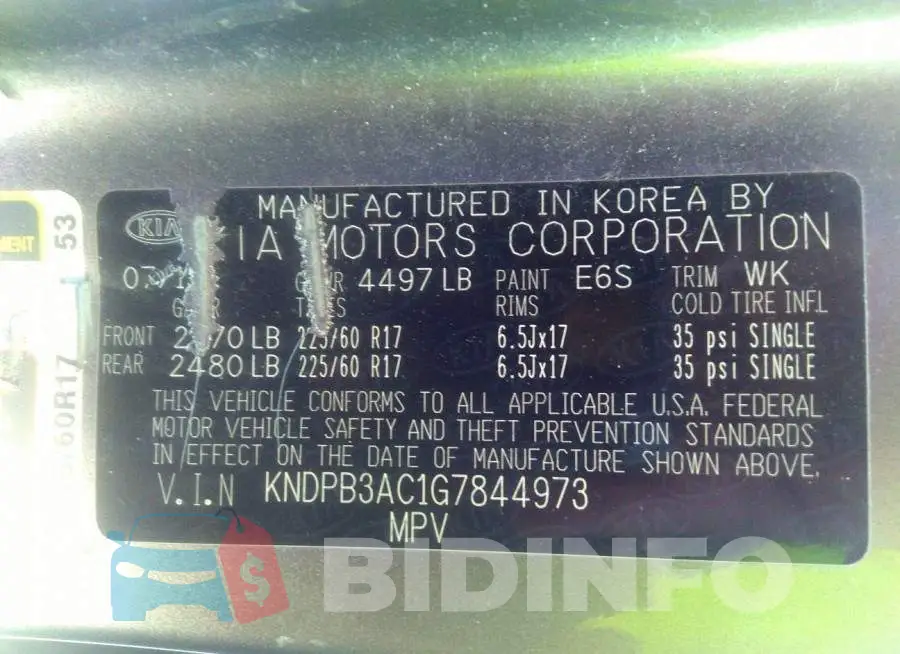 KNDPB3AC1G7844973 Photo# 9