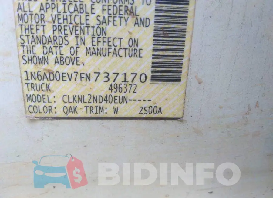 1N6AD0EV7FN737170 Photo# 9