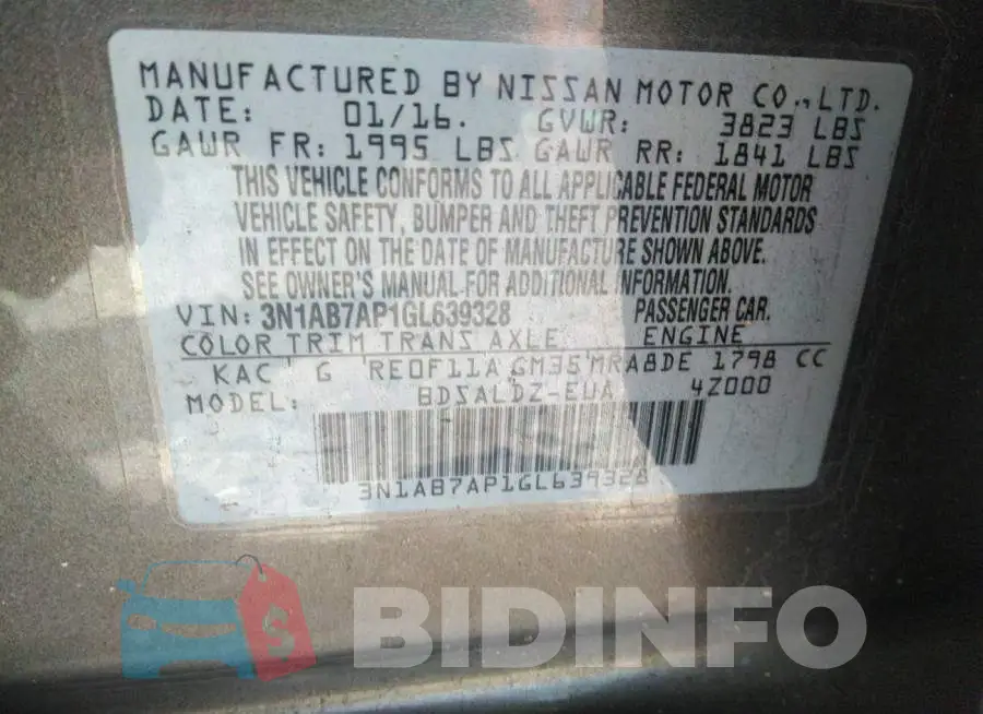 3N1AB7AP1GL639328 Photo# 9
