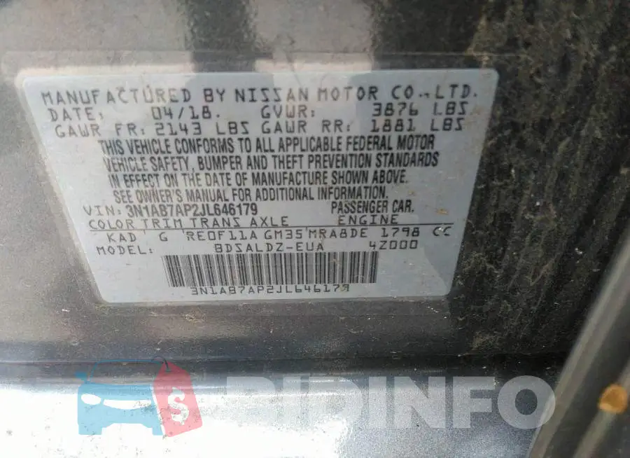 3N1AB7AP2JL646179 Photo# 9