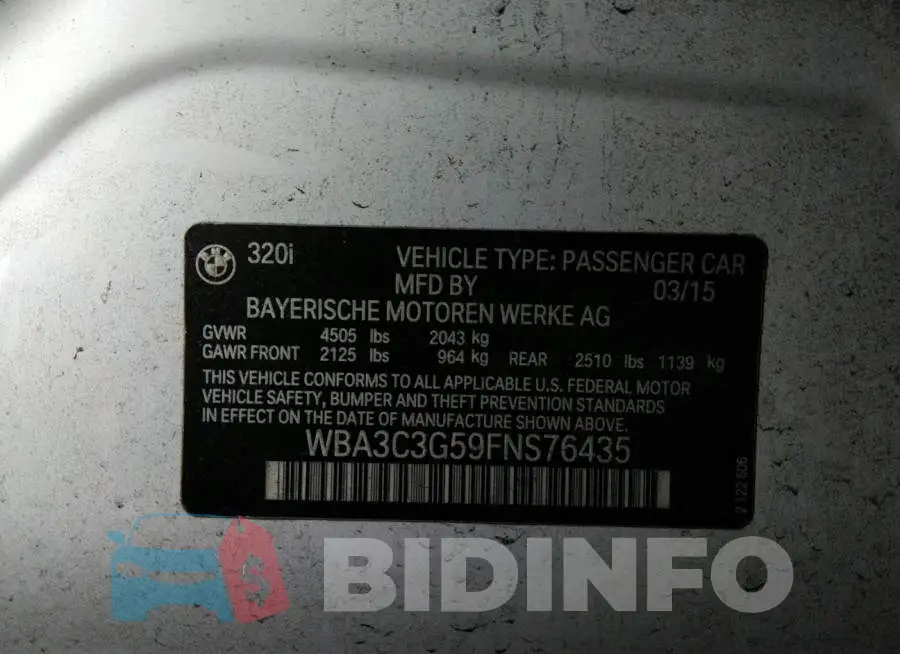 WBA3C3G59FNS76435 Photo# 9