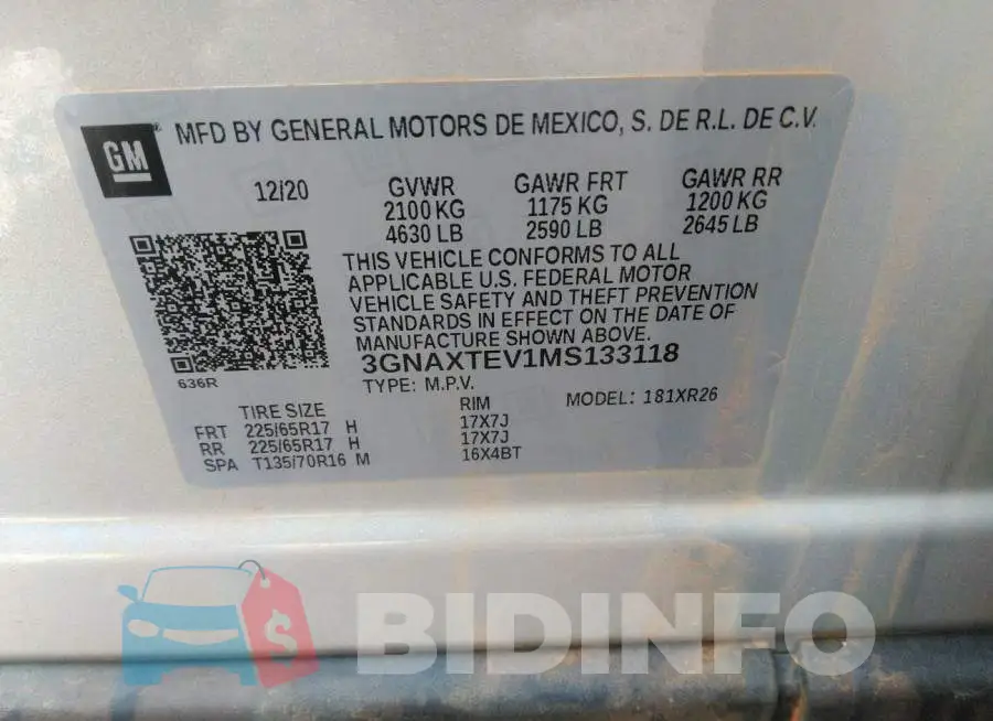 3GNAXTEV1MS133118 Photo# 9