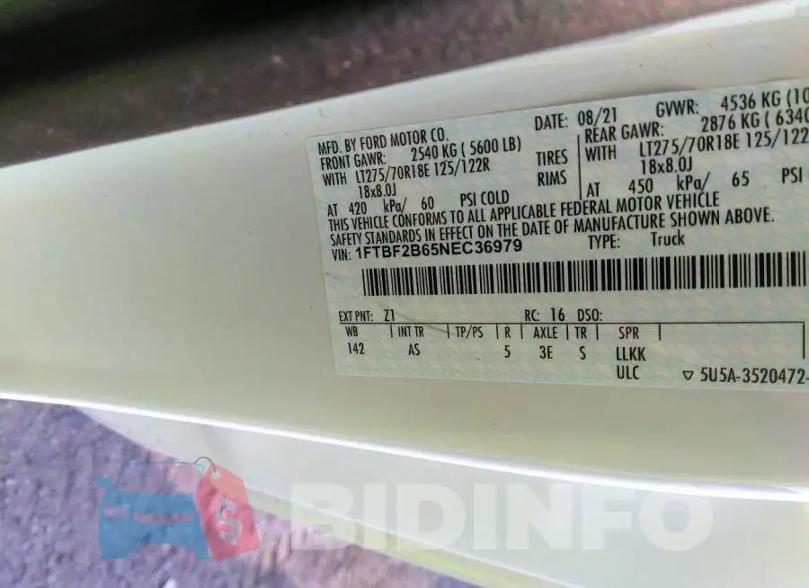 1FTBF2B65NEC36979 Photo# 9