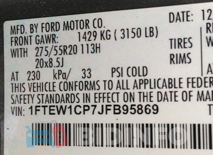 1FTEW1CP7JFB95869 Photo# 9