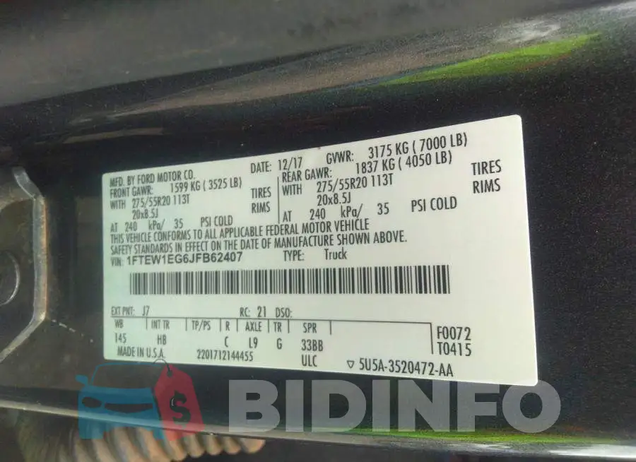 1FTEW1EG6JFB62407 Photo# 9