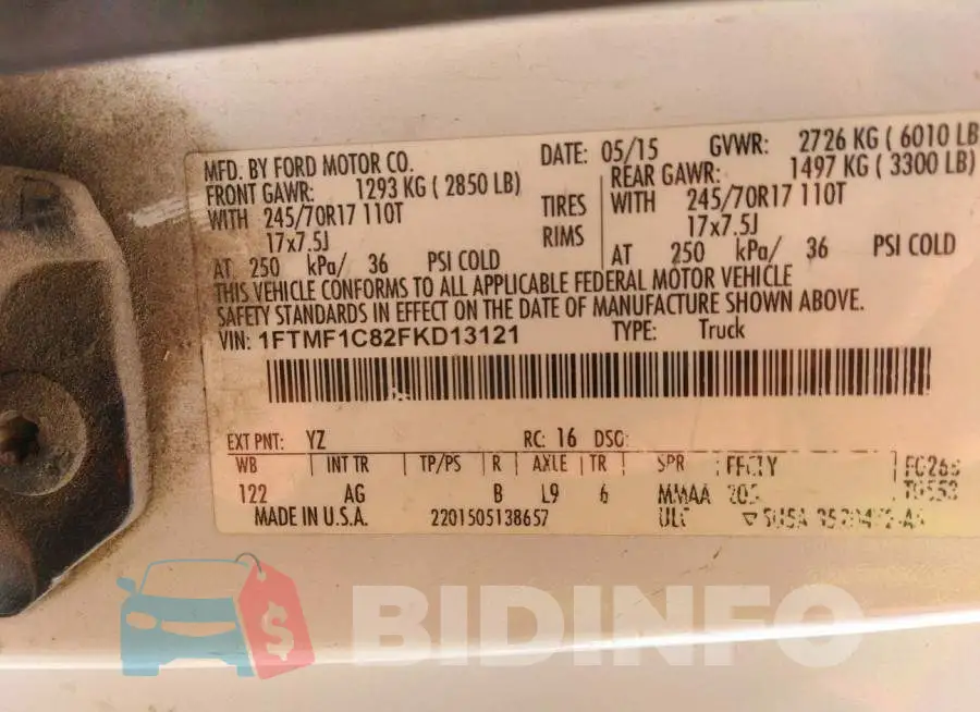 1FTMF1C82FKD13121 Photo# 9