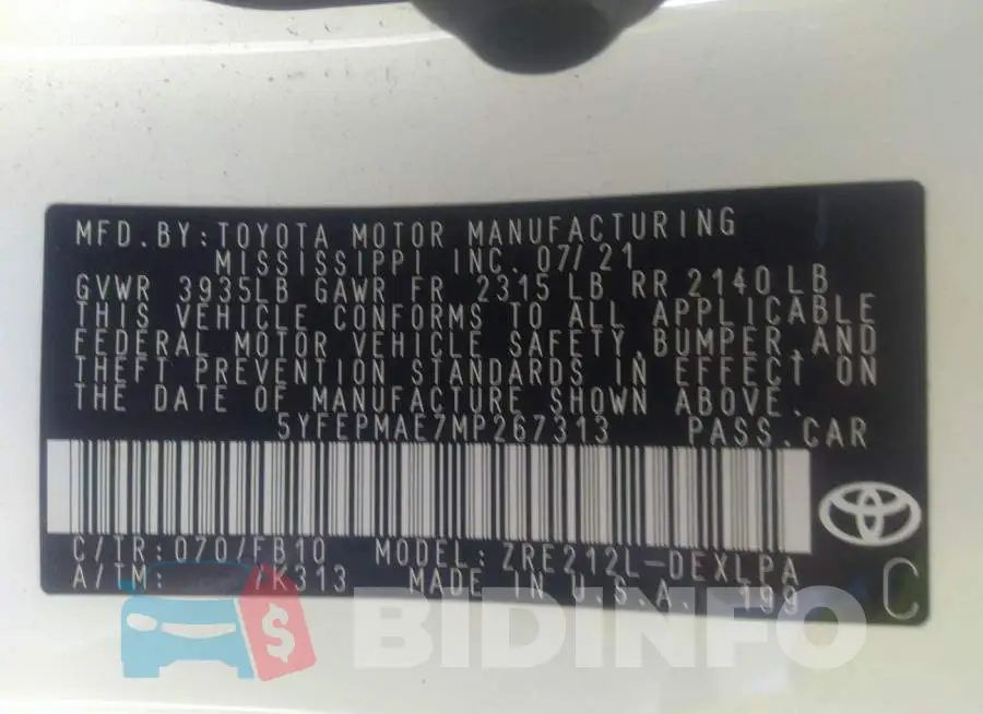 5YFEPMAE7MP267313 Photo# 9