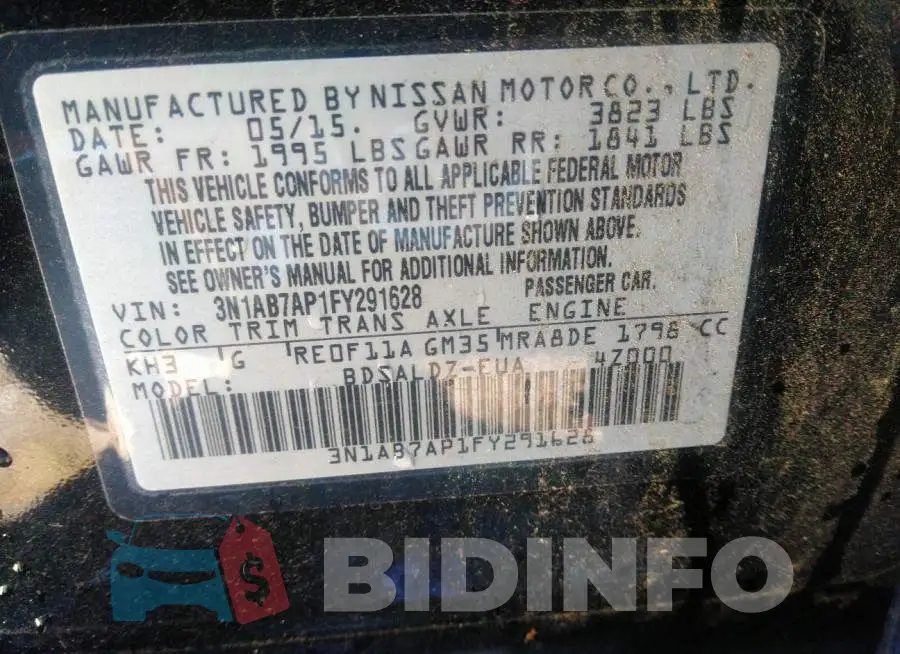 3N1AB7AP1FY291628 Photo# 9